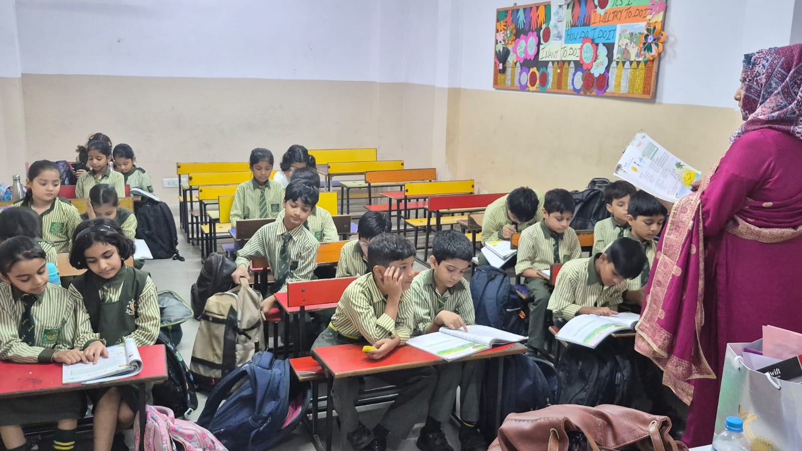 Teacher leading a classroom discussion